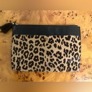 J. Crew Leather & Leopard Print Pony Hair Clutch